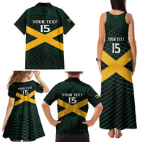 Jamaica Rugby Custom Family Matching Tank Maxi Dress and Hawaiian Shirt Go Jamaica Crocs Go