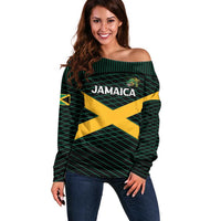 Jamaica Rugby Custom Off Shoulder Sweater Go Jamaica Crocs Go
