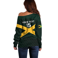 Jamaica Rugby Custom Off Shoulder Sweater Go Jamaica Crocs Go