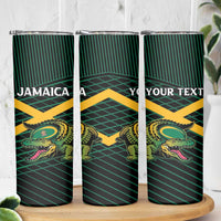 Jamaica Rugby Custom Skinny Tumbler Go Jamaica Crocs Go