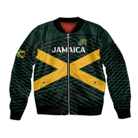 Jamaica Rugby Custom Sleeve Zip Bomber Jacket Go Jamaica Crocs Go