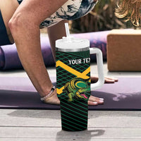 Jamaica Rugby Custom Tumbler With Handle Go Jamaica Crocs Go