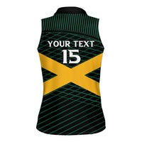 Jamaica Rugby Custom Women Sleeveless Polo Shirt Go Jamaica Crocs Go