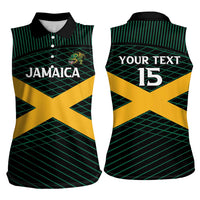 Jamaica Rugby Custom Women Sleeveless Polo Shirt Go Jamaica Crocs Go