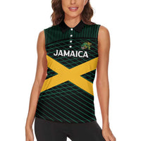 Jamaica Rugby Custom Women Sleeveless Polo Shirt Go Jamaica Crocs Go