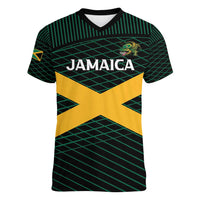 Jamaica Rugby Custom Women V-Neck T-Shirt Go Jamaica Crocs Go