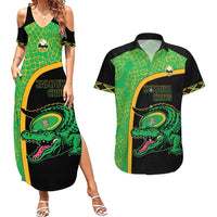 Jamaica Rugby Custom Couples Matching Summer Maxi Dress and Hawaiian Shirt Go Jamaica Crocs - Pineapple Pattern