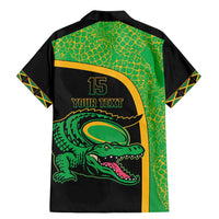 Jamaica Rugby Custom Family Matching Mermaid Dress and Hawaiian Shirt Go Jamaica Crocs - Pineapple Pattern