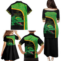 Jamaica Rugby Custom Family Matching Puletasi and Hawaiian Shirt Go Jamaica Crocs - Pineapple Pattern