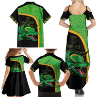 Jamaica Rugby Custom Family Matching Summer Maxi Dress and Hawaiian Shirt Go Jamaica Crocs - Pineapple Pattern