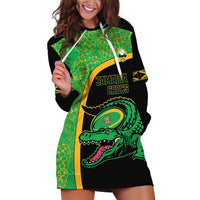 Jamaica Rugby Custom Hoodie Dress Go Jamaica Crocs - Pineapple Pattern