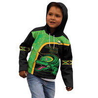 Jamaica Rugby Custom Kid Hoodie Go Jamaica Crocs - Pineapple Pattern