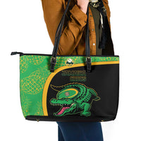 Jamaica Rugby Leather Tote Bag Go Jamaica Crocs - Pineapple Pattern