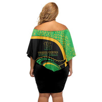 Jamaica Rugby Custom Off Shoulder Short Dress Go Jamaica Crocs - Pineapple Pattern