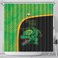 Jamaica Rugby Shower Curtain Go Jamaica Crocs - Pineapple Pattern