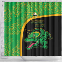 Jamaica Rugby Shower Curtain Go Jamaica Crocs - Pineapple Pattern