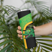 Jamaica Rugby Custom Skinny Tumbler Go Jamaica Crocs - Pineapple Pattern