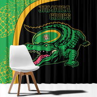 Jamaica Rugby Window Curtain Go Jamaica Crocs - Pineapple Pattern