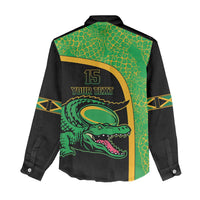 Jamaica Rugby Custom Women Casual Shirt Go Jamaica Crocs - Pineapple Pattern