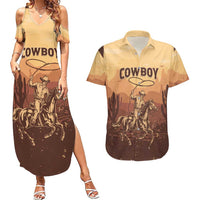 Black Cowboy Couples Matching Summer Maxi Dress and Hawaiian Shirt Take Me Away
