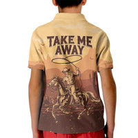 Black Cowboy Kid Polo Shirt Take Me Away