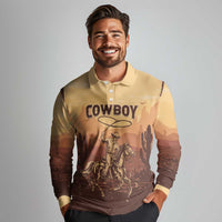 Black Cowboy Long Sleeve Polo Shirt Take Me Away