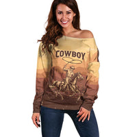 Black Cowboy Off Shoulder Sweater Take Me Away