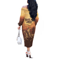 Black Cowboy Off The Shoulder Long Sleeve Dress Take Me Away