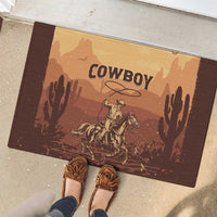 Black Cowboy Rubber Doormat Take Me Away