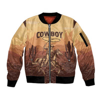 Black Cowboy Sleeve Zip Bomber Jacket Take Me Away