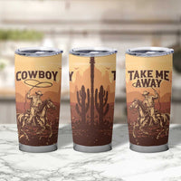 Black Cowboy Tumbler Cup Take Me Away