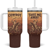 Black Cowboy Tumbler With Handle Take Me Away