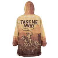 Black Cowboy Wearable Blanket Hoodie Take Me Away
