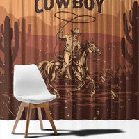 Black Cowboy Window Curtain Take Me Away