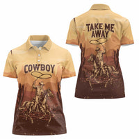 Black Cowboy Women Polo Shirt Take Me Away