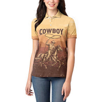 Black Cowboy Women Polo Shirt Take Me Away