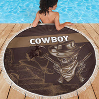 Skull Cowboy Beach Blanket Vintage Style