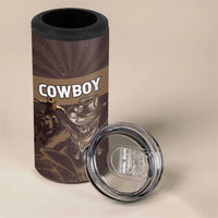 Personalised Skull Cowboy 4 in 1 Can Cooler Tumbler Vintage Style