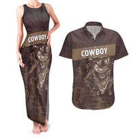Personalised Skull Cowboy Couples Matching Tank Maxi Dress and Hawaiian Shirt Vintage Style