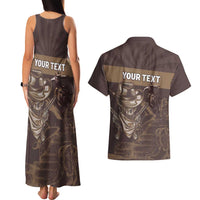 Personalised Skull Cowboy Couples Matching Tank Maxi Dress and Hawaiian Shirt Vintage Style