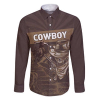 Personalised Skull Cowboy Family Matching Long Sleeve Bodycon Dress and Hawaiian Shirt Vintage Style
