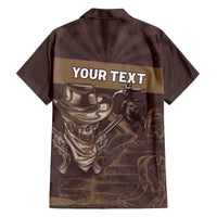 Personalised Skull Cowboy Family Matching Off The Shoulder Long Sleeve Dress and Hawaiian Shirt Vintage Style