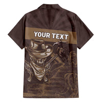 Personalised Skull Cowboy Family Matching Short Sleeve Bodycon Dress and Hawaiian Shirt Vintage Style