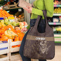 Skull Cowboy Grocery Bag Vintage Style