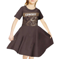 Personalised Skull Cowboy Kid Short Sleeve Dress Vintage Style