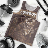 Personalised Skull Cowboy Men Tank Top Vintage Style