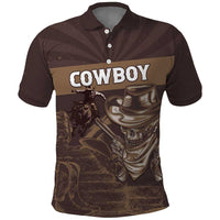 Personalised Skull Cowboy Polo Shirt Vintage Style