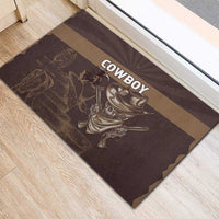 Skull Cowboy Rubber Doormat Vintage Style