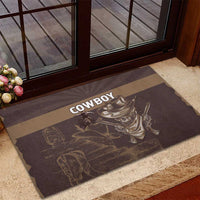 Skull Cowboy Rubber Doormat Vintage Style