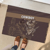 Skull Cowboy Rubber Doormat Vintage Style